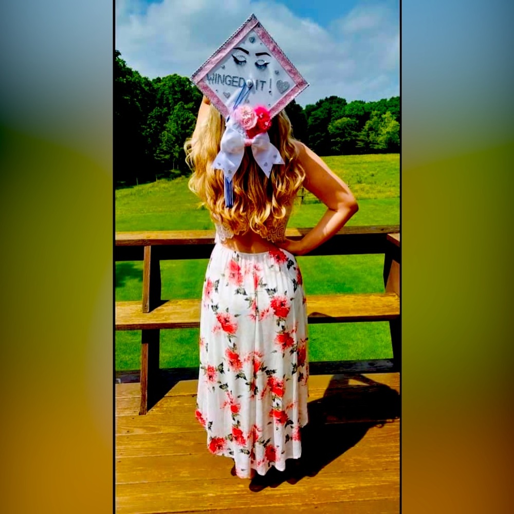 Flower print dress, worn once for graduation! Cute for any occasion.